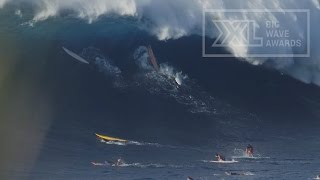 Caught inside at Jaws on Jan 21 2015  XXL Big Wave Awards Moment [upl. by Nnasus]