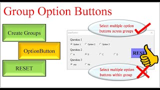 Excel VBA  Group option button and reset [upl. by Stephi]