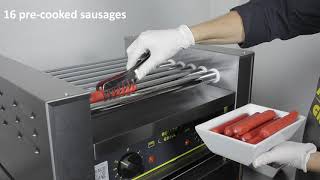 Hotdog concept  Cooking  Roller Grill [upl. by Mcfarland]