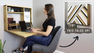 How To Build A Fold Down Wall Desk  DIY Murphy Desk [upl. by Ronym]