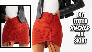 DIY Gathered Ruched Front Mini Skirt  Beginner Skirt Series Ep 4 [upl. by Liddle768]