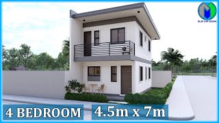 Small Two Storey House Design 45x7m Apartment [upl. by Ereveneug508]