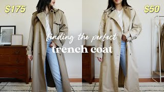 Finding my PERFECT trench coat  comparing affordable options  SPRING ESSENTIALS [upl. by Nomed788]