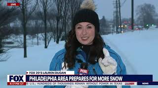 Philadelphia Snow Storm Pennsylvania prepares for more snow cold temperatures [upl. by Fachini]