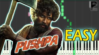 Srivalli  Pushpa 2022  EASY Piano Tutorial [upl. by Aratnahs]