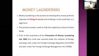 Prevention of Money Laundering Act 2002 Lecture Part1 [upl. by Roland]