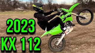 2023 KX112 Wheelies [upl. by Machute528]