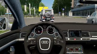 City Car Driving  Audi S8 V10  Street Racing [upl. by Allerus]