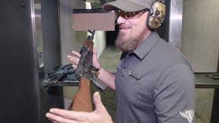 Machine Guns Vegas Having a blast with the AK47 Glock 17 M249 SAW M4 and MP5  Newshub [upl. by Claus]