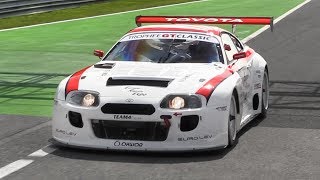 Toyota Supra Mk4 BiTurbo GT2 Racing at Monza Circuit Accelerations Fly Bys amp Sound [upl. by Anees]