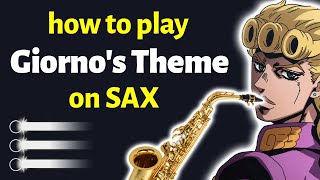 Giornos Theme Sax Tutorial  Saxplained [upl. by Eugene]