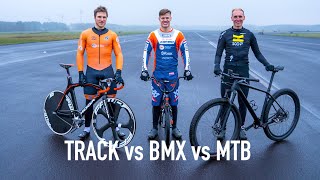 SPRINT RACE  BMX vs MTB vs TRACK [upl. by Pinkham725]