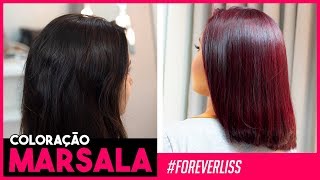 Tinta de Cabelo Marsala Passo a Passo Forever Liss [upl. by Steffie]