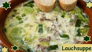 BlitzeintopfSuppe LauchHackfleischsuppe mit Schmelzkäse [upl. by Hephzipa]