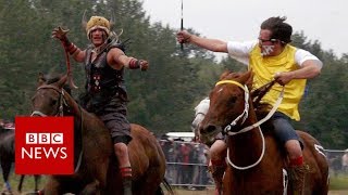 The jockeys who switch horses midrace  BBC News [upl. by Cristionna66]