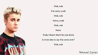 sorry  Justin bieber Lyrics [upl. by Bunde]