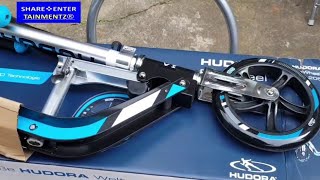 Hudora Big Wheel 205 City Scooter Unboxing and Riding [upl. by Arodoet]