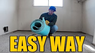 Removing Carpet The EASY WAY [upl. by Litsyrk149]