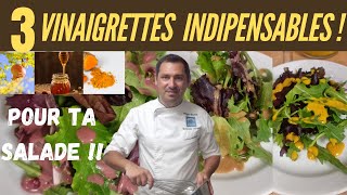 COMMENT FAIRE 3 VINAIGRETTES MAISON ORIGINALES SIMPLES ET RAPIDES [upl. by Zertnom]