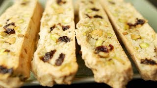 Cranberry Pistachio Biscotti Recipe Demonstration  Joyofbakingcom [upl. by Aieken]