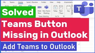 How To Add Microsoft Teams To Outlook  Teams Meeting Button Missing in Outlook  addteamstooutlook [upl. by Guenzi217]