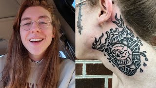 getting a neck tattoo vlog [upl. by Htenaj]