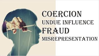 Coercion Undue Influence Fraud Misrepresentation  Indian Contract Act 1872  Law Guru [upl. by Brenk]