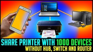 How to share printer in windows 10 8 amp 7 without hub switch or router  Also Print from smartphone [upl. by Hgeilyak410]