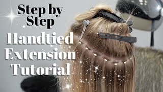 HANDTIED EXTENSION TUTORIAL NEW METHOD Wholy Hair [upl. by Tamsky]