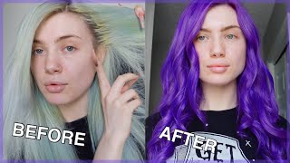 Grey To Purple Hair Transformation Vlog [upl. by Hild]