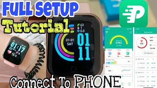 FitPro Full Tutorial  How To SetUp FitPro BRACELET Smart Watch D20Pro Connect To Phone [upl. by Ellered485]