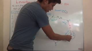 Levantamiento por ángulos internos con transito y cinta TOPOGRAFÍA [upl. by Richlad]