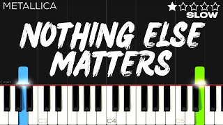 Metallica  Nothing Else Matters  EASY SLOW Piano Tutorial [upl. by Fionnula]