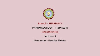 PharmacologyII Haematinics  AKTU Digital Education [upl. by Rudolf844]