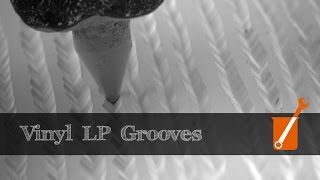 Electron microscope slowmotion video of vinyl LP [upl. by Latt]