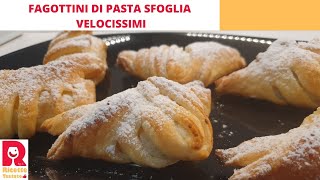 Fagottini di pasta sfoglia ripieni velocissimi Gusti vari alla Nutella alla Marmellata [upl. by Sitnerp]