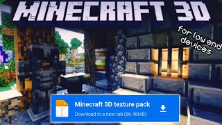 MINECRAFT 3D TEXTURE PACK  MCPE 120 [upl. by Jewelle]