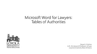 MS Word Tables of Authorities [upl. by Atinihs803]