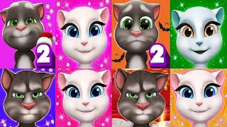 MY TALKING TOM VS MY TALKING TOM 2 MY TALKING ANGELA CHRISTMAS VS Halloween 2020Chinese Version 2021 [upl. by Chen231]