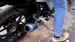 Apache RTR 160 4V with custom Exhaust SC Project Thik Barrel loud sound custom exhaust [upl. by Gaspard]