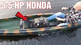 Canoe With 55HP Motor From A Lawnmower 20KMH [upl. by Ainola]