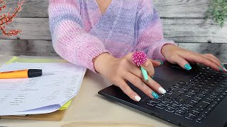 ASMR Paper amp Typing Sounds • Data Entry • Home Office Ambiance [upl. by Trevlac]