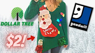 LIGHT UP Ugly Christmas Sweater Dollar Tree DIY [upl. by Alarice]