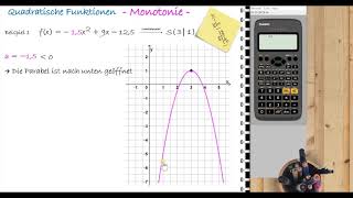 quadratische Funktion  Monotonie untersuchen [upl. by Dermot]