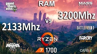 2133Mhz vs 3200Mhz RAM Test in 6 Games Ryzen 7 1700 [upl. by Eiramanig]