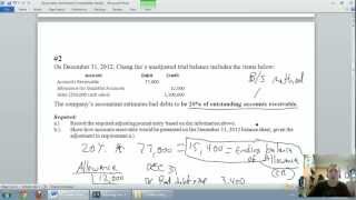 Accounting  Unit 5  Part 3  Allowance for Doubtful Accounts  Balance Sheet Method [upl. by Arehahs]