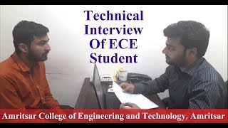 Technical Interview of ECE Student  Amritsar College of Engineering and Technology [upl. by Albrecht827]