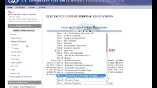 Searching Regulations in the CFR and eCFR on FDsysgov [upl. by Ibson]