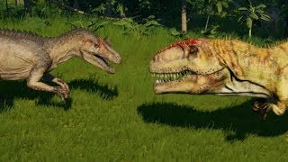 Jurassic World Evolution  Allosaurus vs Giganotosaurus 1080p 60FPS [upl. by Raffarty]