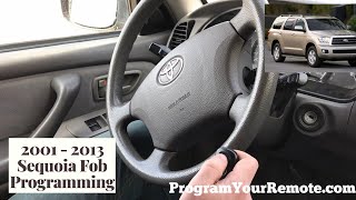 How to program a Toyota Sequoia remote key fob 2001  2013 [upl. by Kared]